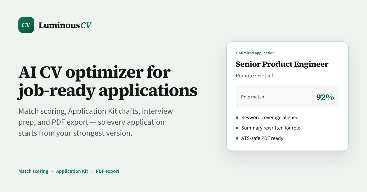 LuminousCV | AI CV Optimizer for ATS-Ready Applications